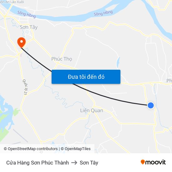 Cửa Hàng Sơn Phúc Thành to Sơn Tây map