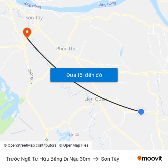 Trước Ngã Tư Hữu Bằng Di Nậu 30m to Sơn Tây map