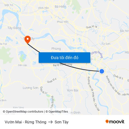 Vườn Mai - Rừng Thông to Sơn Tây map