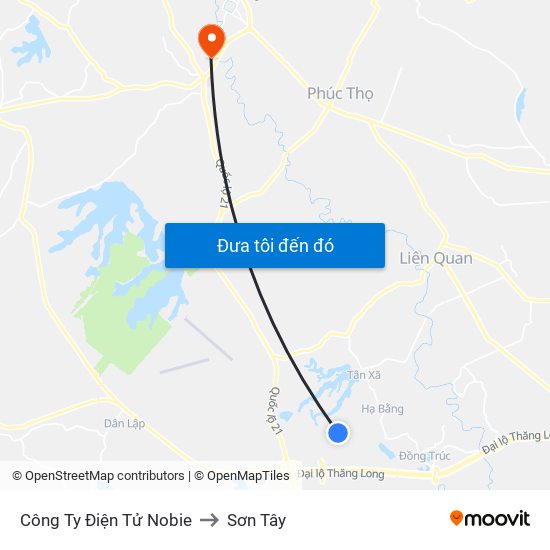 Công Ty Điện Tử Nobie to Sơn Tây map