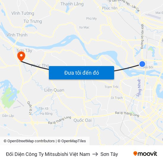 Đối Diện Công Ty Mitsubishi Việt Nam to Sơn Tây map