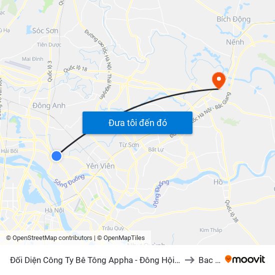 Đối Diện Công Ty Bê Tông Appha - Đông Hội  - Km 6+650 Quốc Lộ 3 to Bac Ninh map