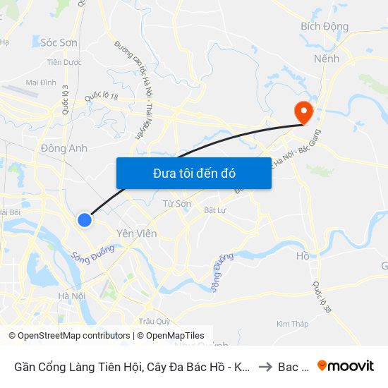 Gần Cổng Làng Tiên Hội, Cây Đa Bác Hồ - Km 5 +700 Quốc Lộ 3 to Bac Ninh map