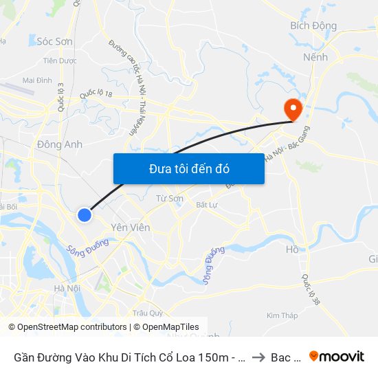 Gần Đường Vào Khu Di Tích Cổ Loa 150m - Km 5+50 Quốc Lộ 3 to Bac Ninh map
