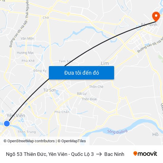 Ngõ 53 Thiên Đức, Yên Viên - Quốc Lộ 3 to Bac Ninh map