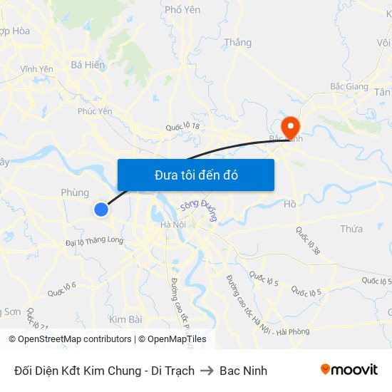 Đối Diện Kđt Kim Chung - Di Trạch to Bac Ninh map
