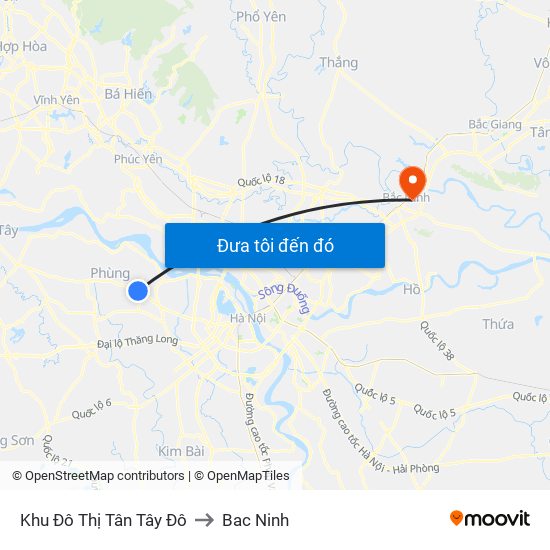 Khu Đô Thị Tân Tây Đô to Bac Ninh map
