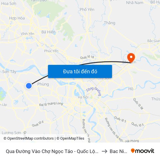 Qua Đường Vào Chợ Ngọc Tảo - Quốc Lộ 32 to Bac Ninh map