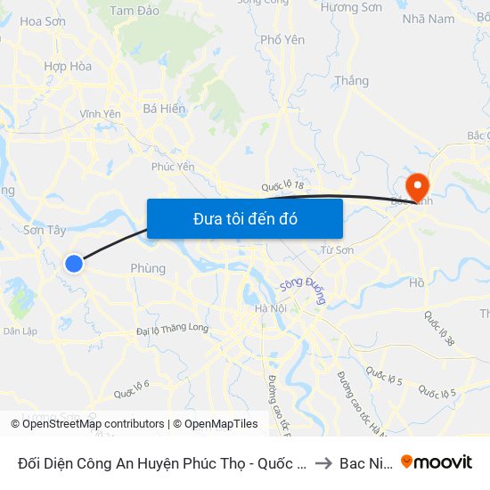 Đối Diện Công An Huyện Phúc Thọ - Quốc Lộ 32 to Bac Ninh map