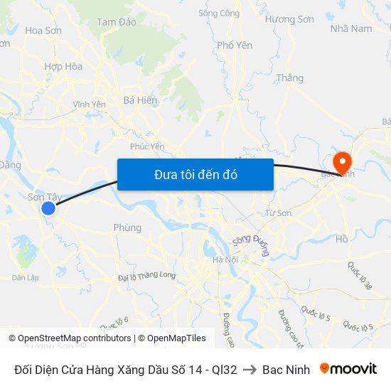 Đối Diện Cửa Hàng Xăng Dầu Số 14 - Ql32 to Bac Ninh map