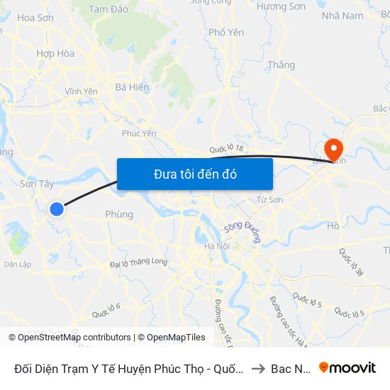 Đối Diện Trạm Y Tế Huyện Phúc Thọ - Quốc Lộ 32 to Bac Ninh map