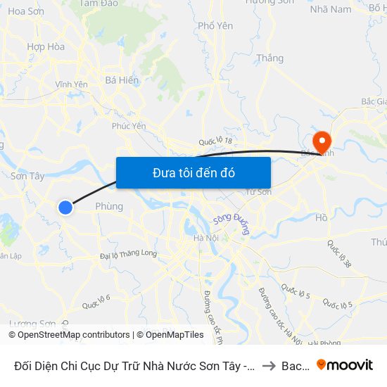 Đối Diện Chi Cục Dự Trữ Nhà Nước Sơn Tây - Phụng Thượng (Quốc Lộ 32) to Bac Ninh map