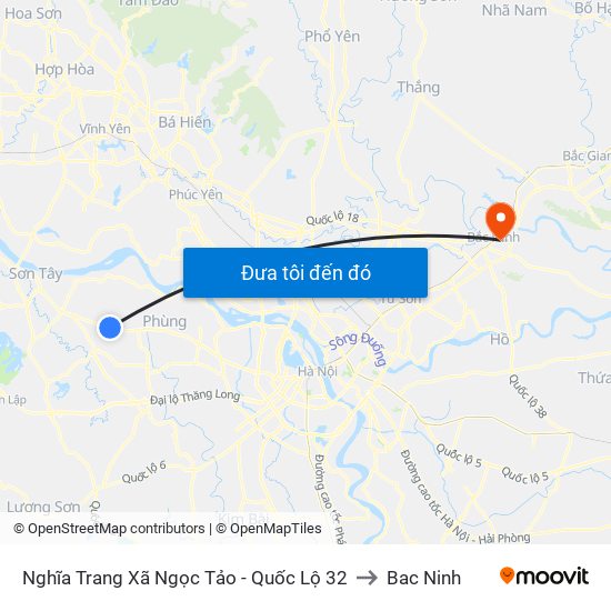 Nghĩa Trang Xã Ngọc Tảo - Quốc Lộ 32 to Bac Ninh map