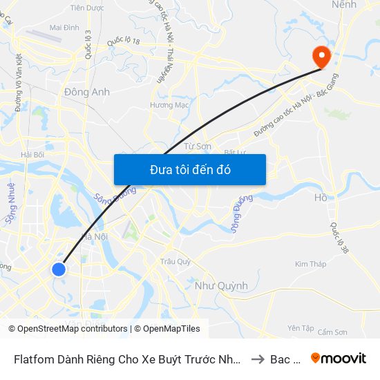 Flatfom Dành Riêng Cho Xe Buýt Trước Nhà 80 Đường Láng to Bac Ninh map