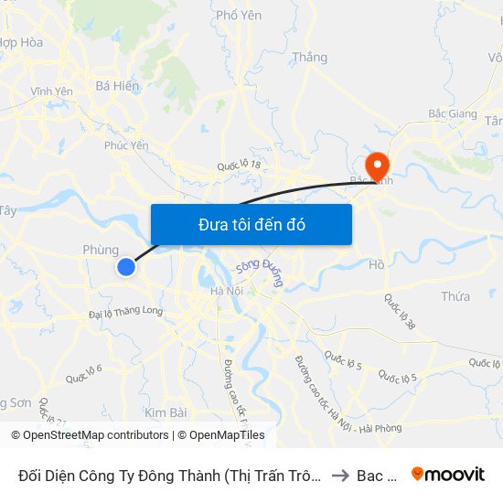 Đối Diện Công Ty Đông Thành (Thị Trấn Trôi) - Quốc Lộ 32 to Bac Ninh map