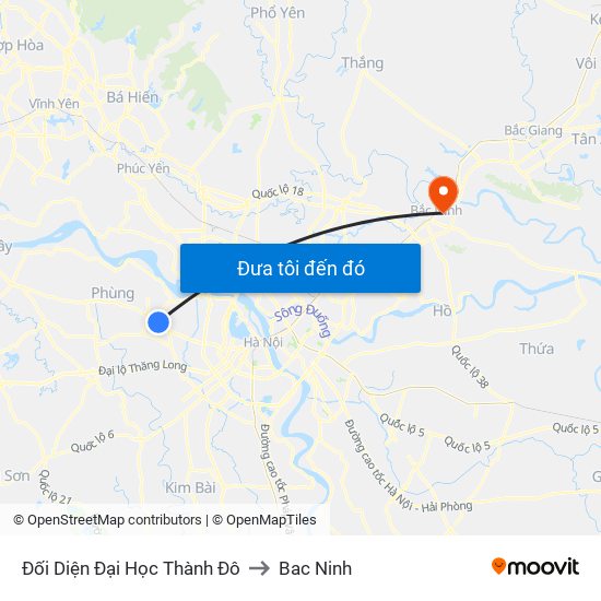 Đối Diện Đại Học Thành Đô to Bac Ninh map