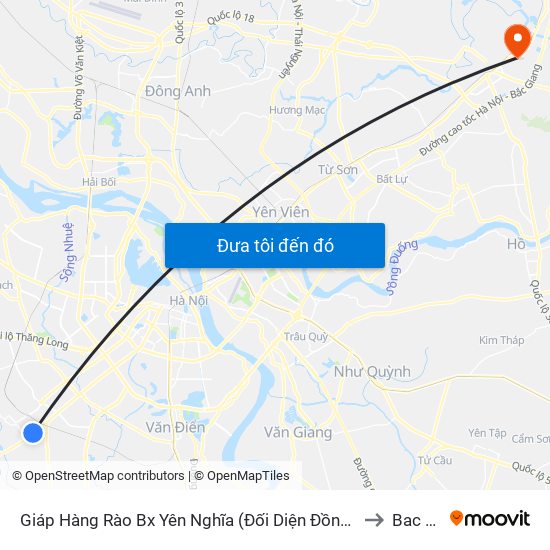 Giáp Hàng Rào Bx Yên Nghĩa (Đối Diện Đồng Hồ) - Quốc Lộ 6 to Bac Ninh map