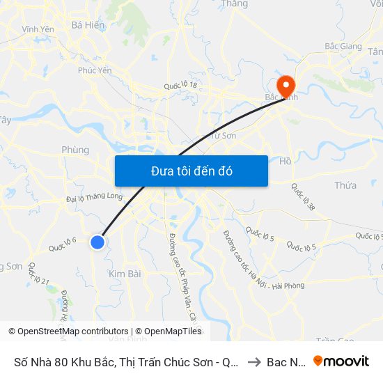 Số Nhà 80 Khu Bắc, Thị Trấn Chúc Sơn - Quốc Lộ 6 to Bac Ninh map