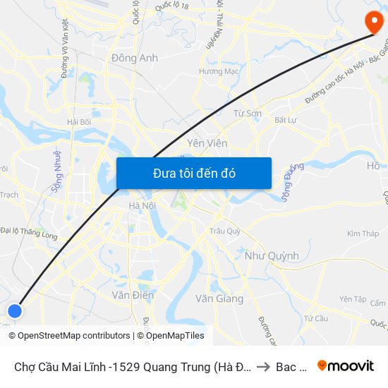 Chợ Cầu Mai Lĩnh -1529 Quang Trung (Hà Đông), Quốc Lộ 6 to Bac Ninh map