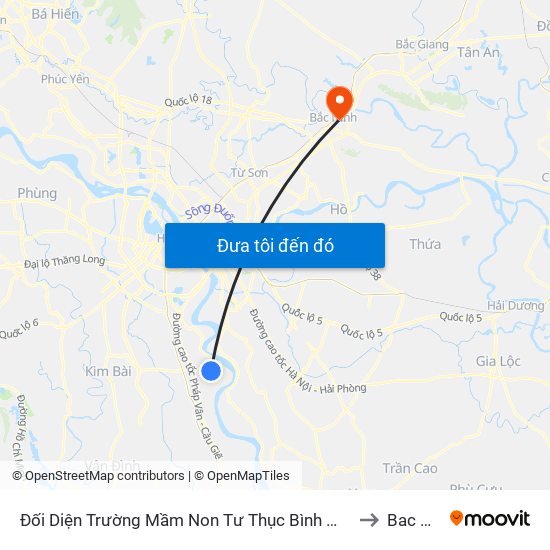 Đối Diện Trường Mầm Non Tư Thục Bình Minh - Tl 427 to Bac Ninh map