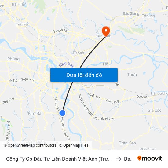 Công Ty Cp Đầu Tư Liên Doanh Việt Anh (Trước 100m Cổng Làng Phương Quế) - Tl 427 to Bac Ninh map