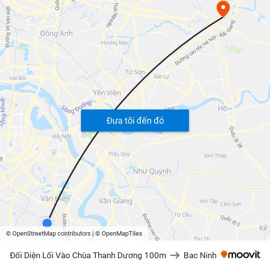 Đối Diện Lối Vào Chùa Thanh Dương 100m to Bac Ninh map