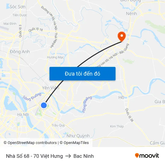 Nhà Số 68 - 70 Việt Hưng to Bac Ninh map