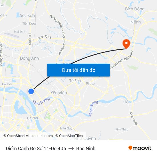 Điếm Canh Đê Số 11-Đê 406 to Bac Ninh map