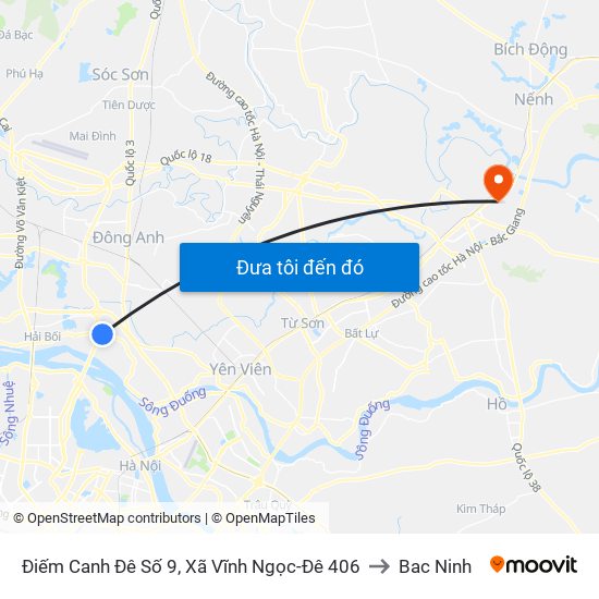 Điếm Canh Đê Số 9, Xã Vĩnh Ngọc-Đê 406 to Bac Ninh map