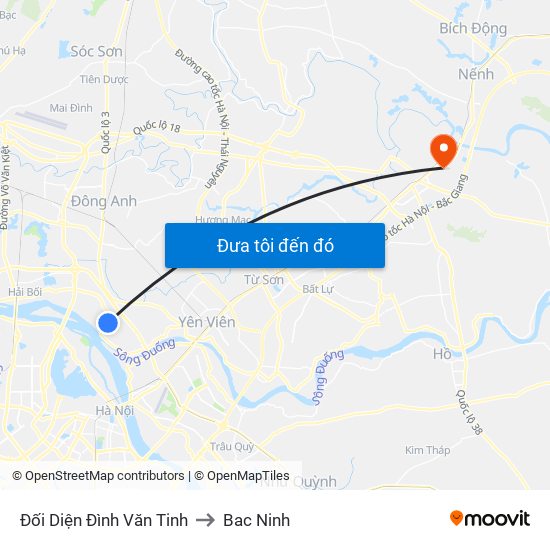 Đối Diện Đình Văn Tinh to Bac Ninh map