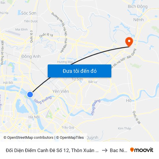 Đối Diện Điếm Canh Đê Số 12, Thôn Xuân Canh to Bac Ninh map