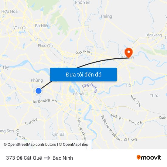 373 Đê Cát Quế to Bac Ninh map