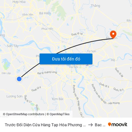 Trước Đối Diện Cửa Hàng Tạp Hóa Phương Tài - Thôn 7 - Phú Cát to Bac Ninh map