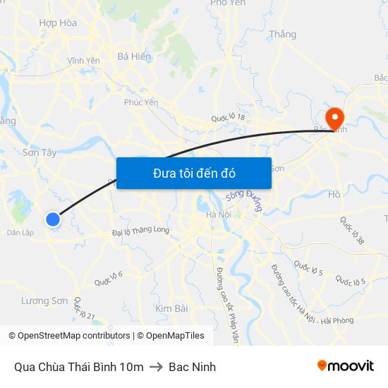 Qua Chùa Thái Bình 10m to Bac Ninh map