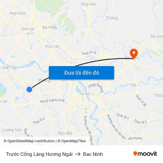 Trước Cổng Làng Hương Ngải to Bac Ninh map