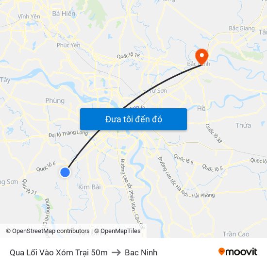 Qua Lối Vào Xóm Trại 50m to Bac Ninh map