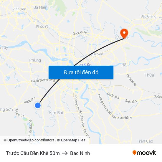 Trước Cầu Dền Khê 50m to Bac Ninh map