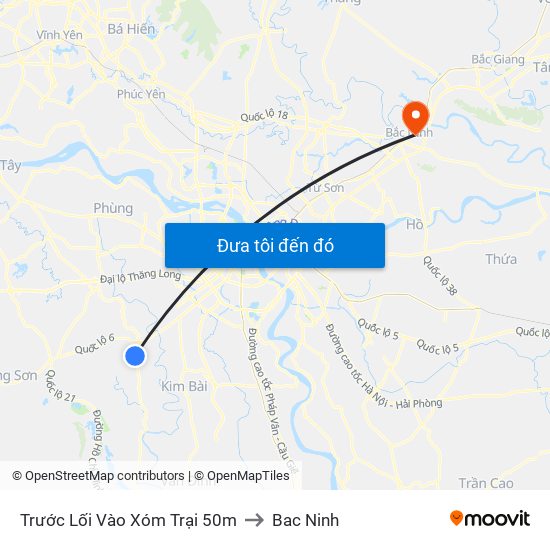 Trước Lối Vào Xóm Trại 50m to Bac Ninh map