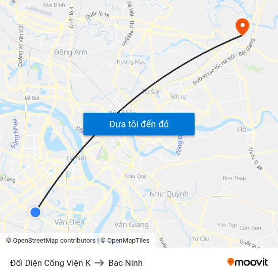 Đối Diện Cổng Viện K to Bac Ninh map