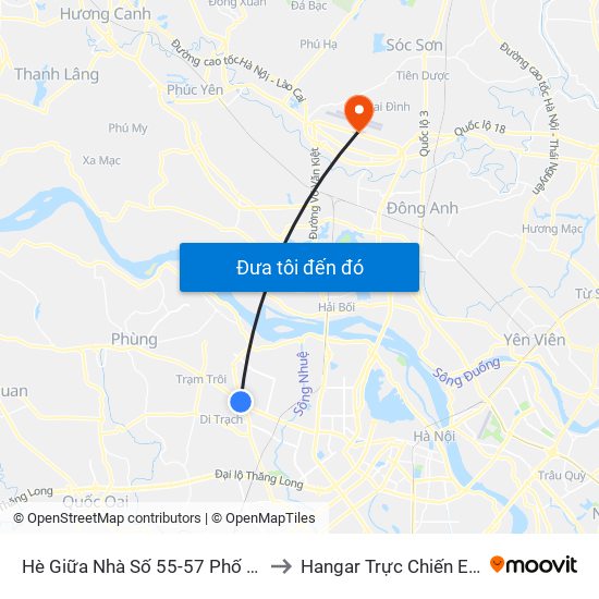 Hè Giữa Nhà Số 55-57 Phố Nhổn to Hangar Trực Chiến E921 map