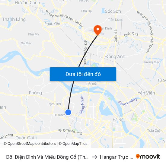 Đối Diện Đình Và Miếu Đồng Cổ (Thôn Nguyên Xá) - Đường 32 to Hangar Trực Chiến E921 map