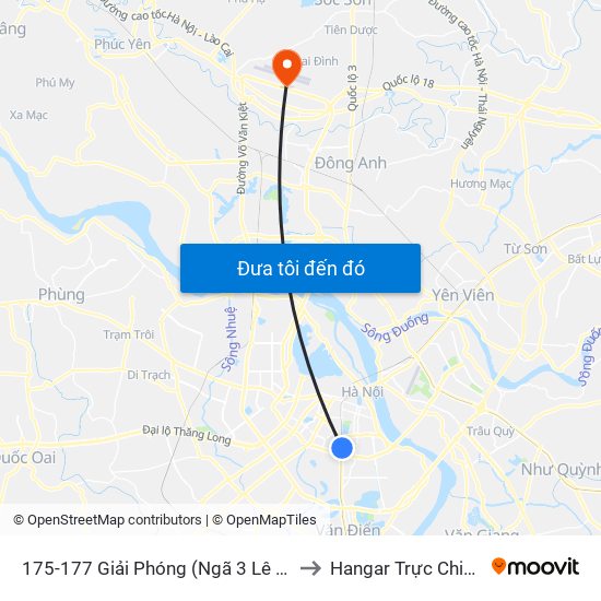175-177 Giải Phóng (Ngã 3 Lê Thanh Nghị) to Hangar Trực Chiến E921 map
