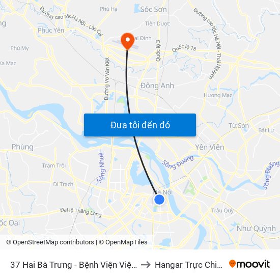 37 Hai Bà Trưng - Bệnh Viện Việt Nam Cu Ba to Hangar Trực Chiến E921 map