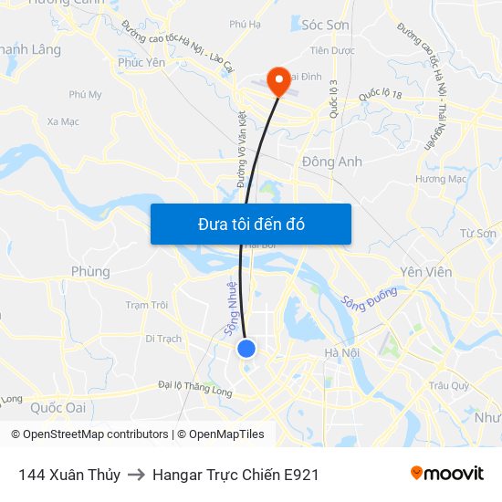 Gần Nhà Sách Sư Phạm (Đại Học Sư Phạm Hà Nội) - 136 Xuân Thủy to Hangar Trực Chiến E921 map