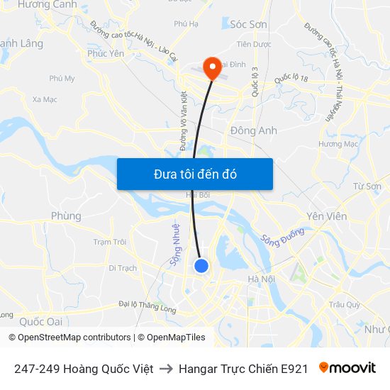 247-249 Hoàng Quốc Việt to Hangar Trực Chiến E921 map