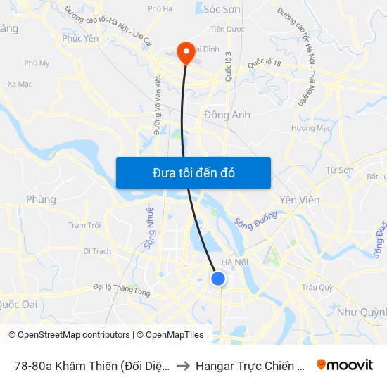 78-80a Khâm Thiên (Đối Diện 71) to Hangar Trực Chiến E921 map