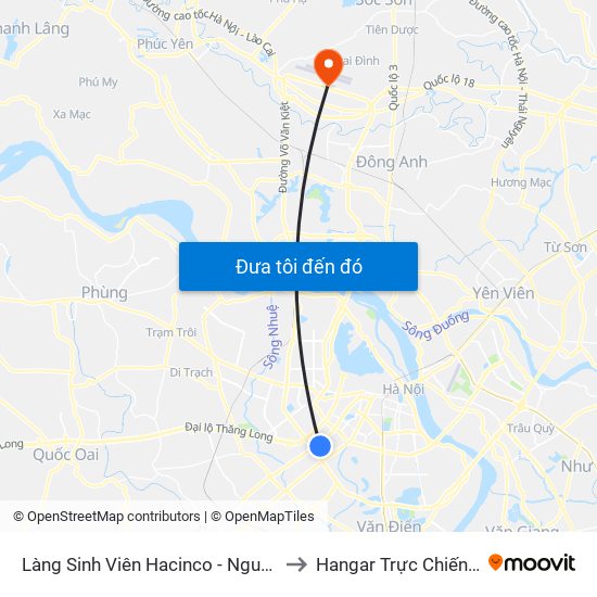 Làng Sinh Viên Hacinco - Nguyễn Tuân to Hangar Trực Chiến E921 map