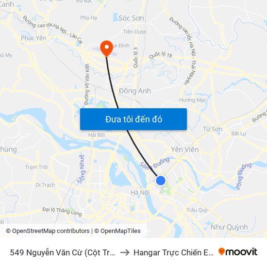 549 Nguyễn Văn Cừ (Cột Trước) to Hangar Trực Chiến E921 map