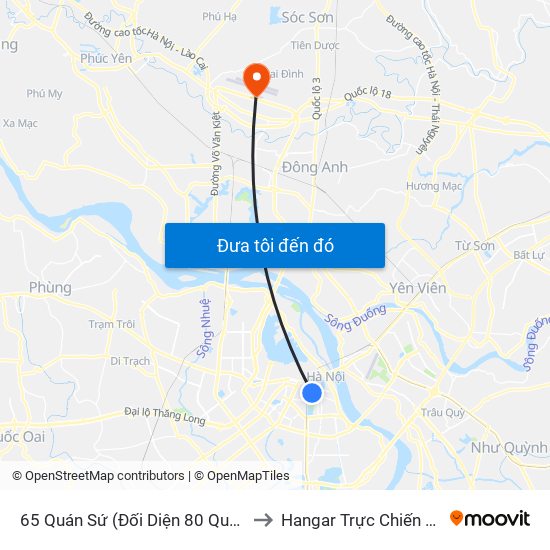 65 Quán Sứ (Đối Diện 80 Quán Sứ) to Hangar Trực Chiến E921 map