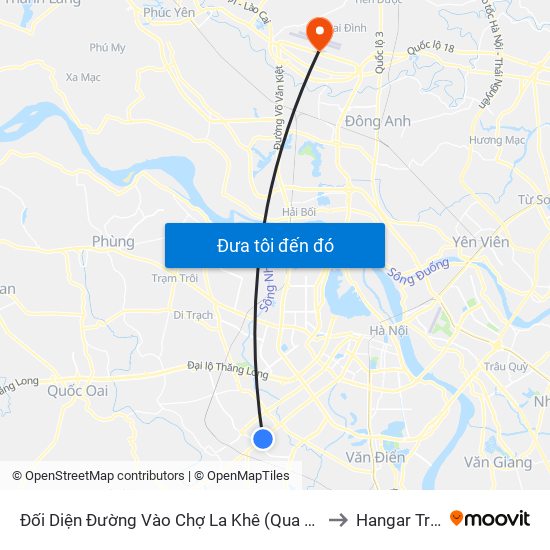 Đối Diện Đường Vào Chợ La Khê (Qua Ga Metro La Khê) - 405 Quang Trung (Hà Đông) to Hangar Trực Chiến E921 map